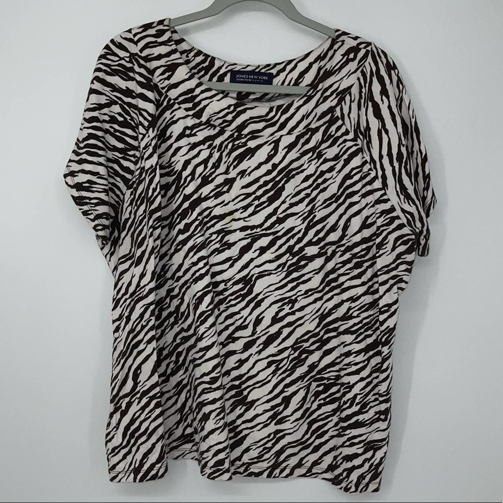 JONES NEW YORK WOMAN ANIMAL PRINT PULLOVER SIZE 3X - Picture 1 of 2